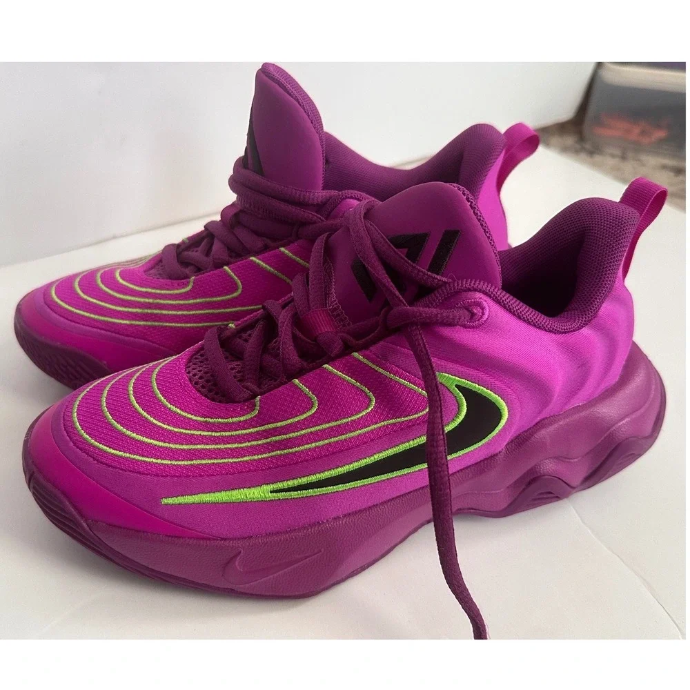 Nike Giannis Immortality 4 Kids Basketball Shoes Pink Green FZ6734-501 Size 2Y - Picture 4 of 6